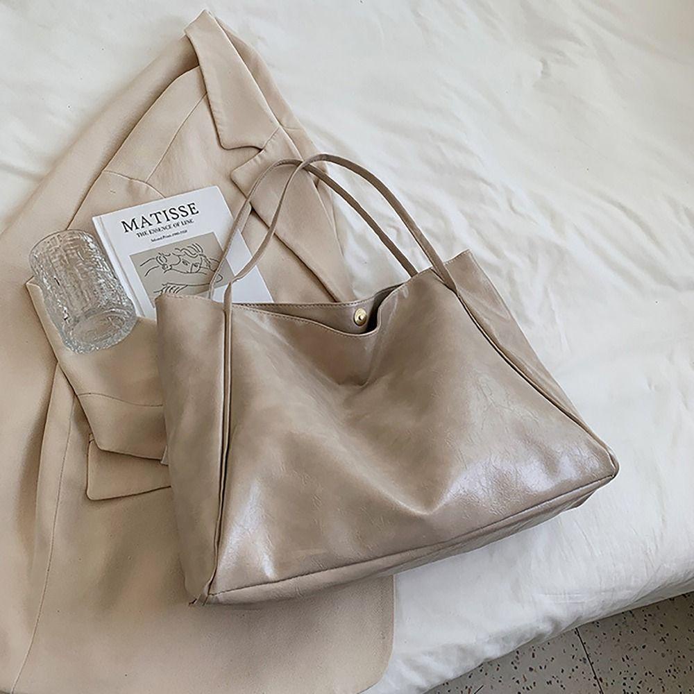 ウミール PUトートバッグ シンプル防水 大容量 レディース　Uumir Tote Bag Simple Waterproof Large Capacity Shoulder Bag