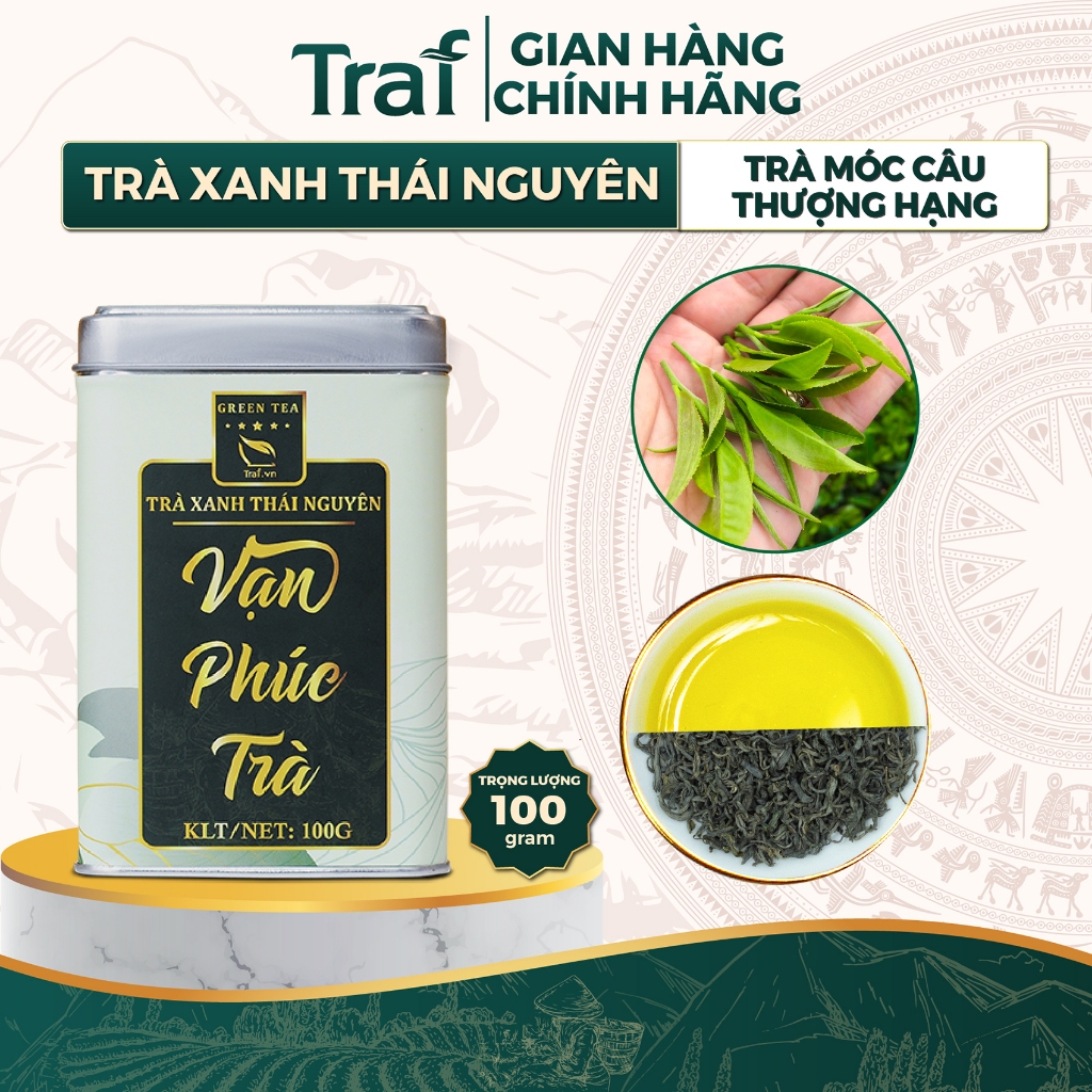 VAN PHUC TEA Premium Hook-Shaped Green Tea Rich Taste Sweet Finish 100g VAN PHUC TRADING