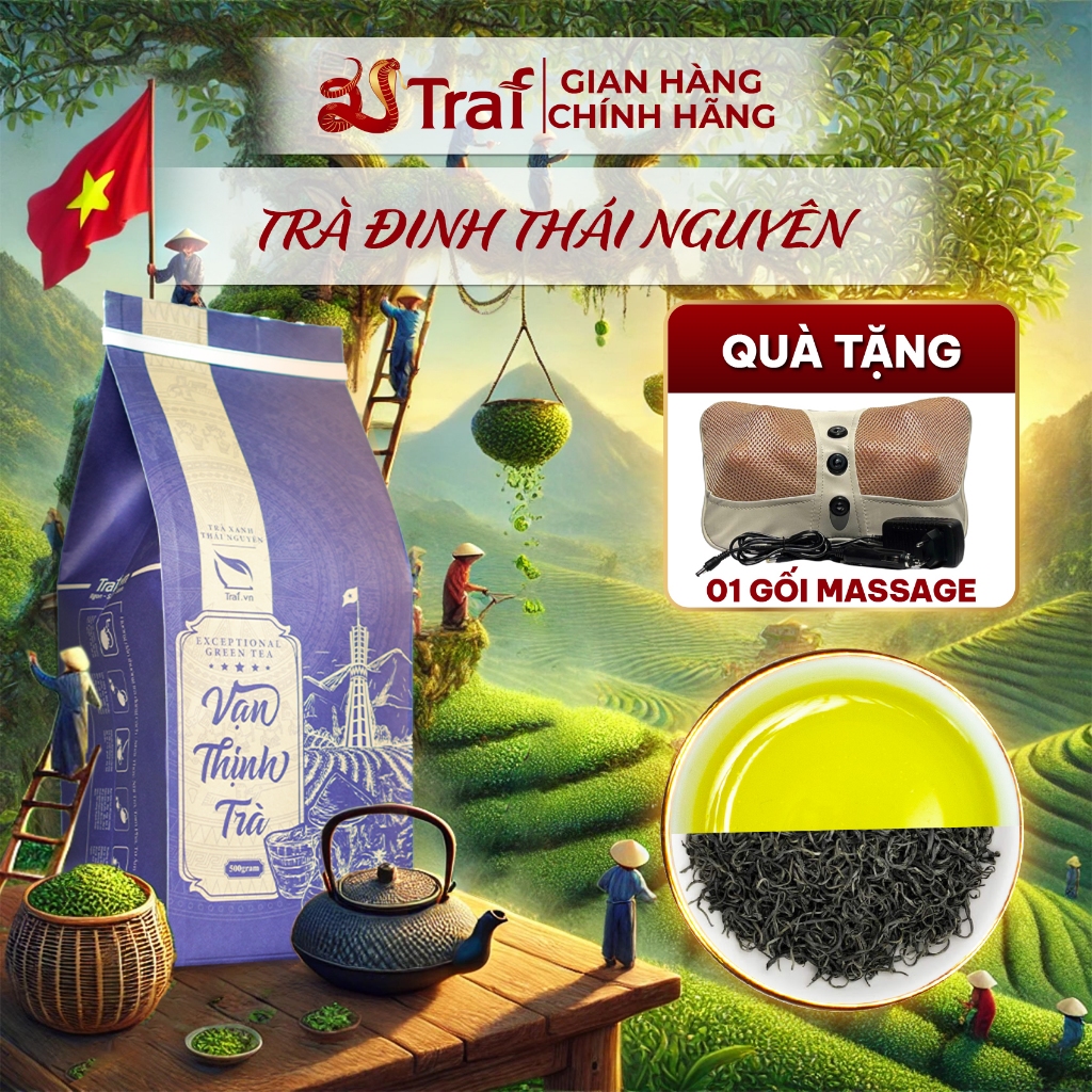 VAN THINH TEA Premium Line High-Grade Needle Tea Fragrant Green Aroma 1500g VAN THINH TRA