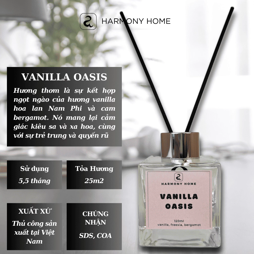バニラオアシス [A] ハーモニーホーム 贅沢バニラ香るアロマディフューザーオイル 120ml