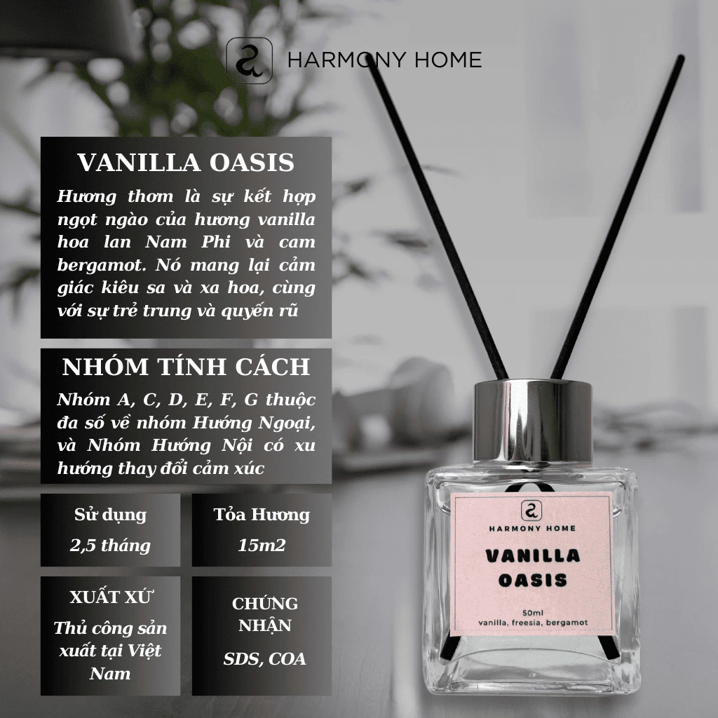 バニラオアシス [A] ハーモニーホーム 贅沢パフュームリードディフューザー 50ml