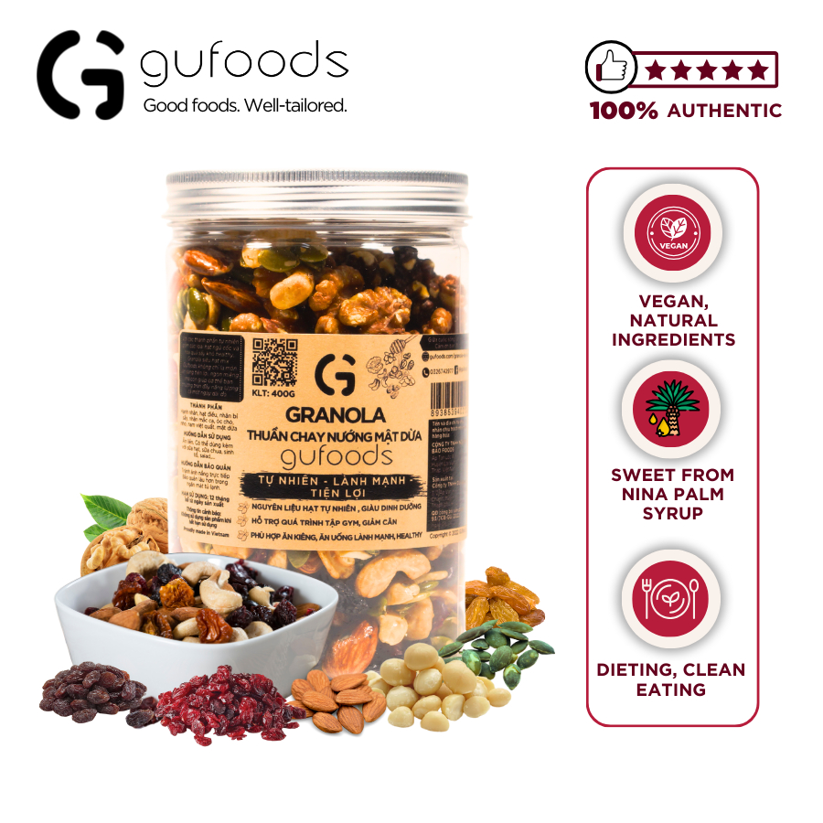 グラノーラ ニパパームシロップをコーティング (オーツ麦 0%) 15g/400g GUfoods