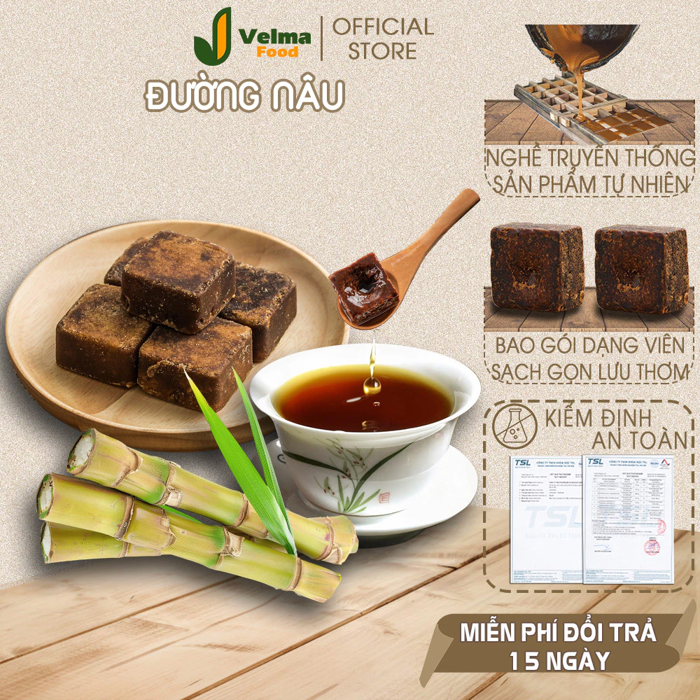 ベルマフード 天然サトウキビブラウンシュガー 500g ジップ袋入り - 無漂白・純粋・安全品質