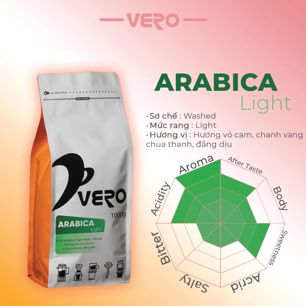 ヴェロ アラビカ ライトロースト (中粗挽き) 粉 1000g | ドリップ・V60用 スペシャルティコーヒー