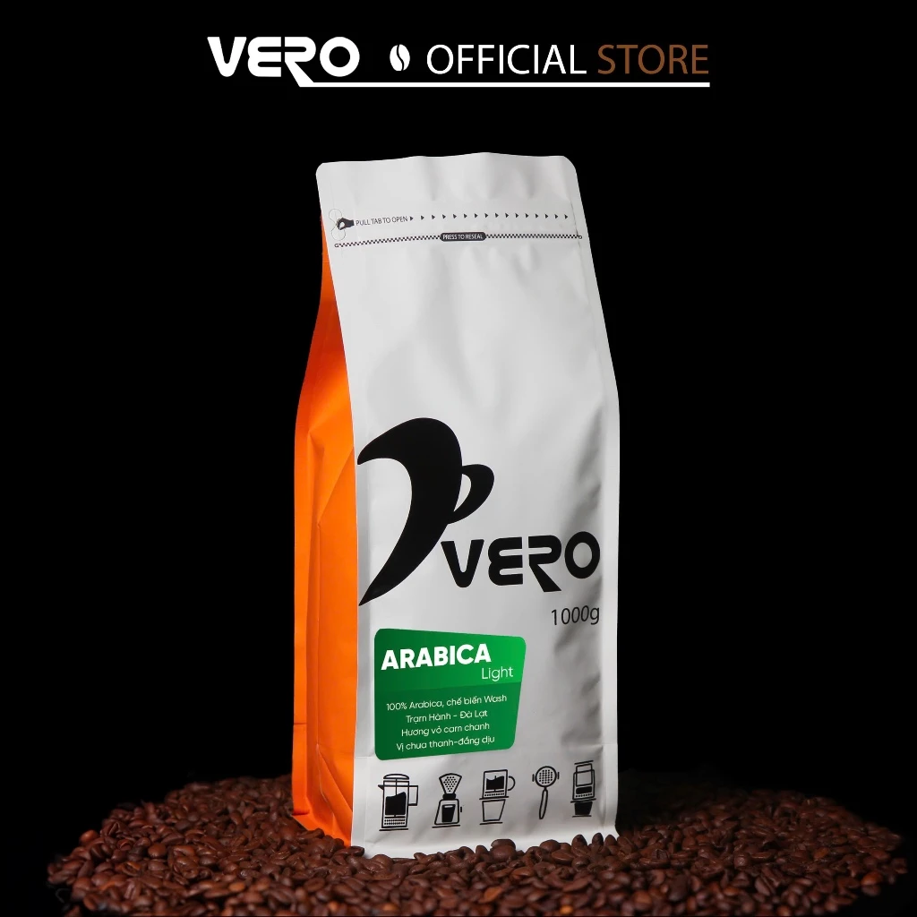 ヴェロ アラビカ ライトロースト ホールビーンコーヒー 1000g