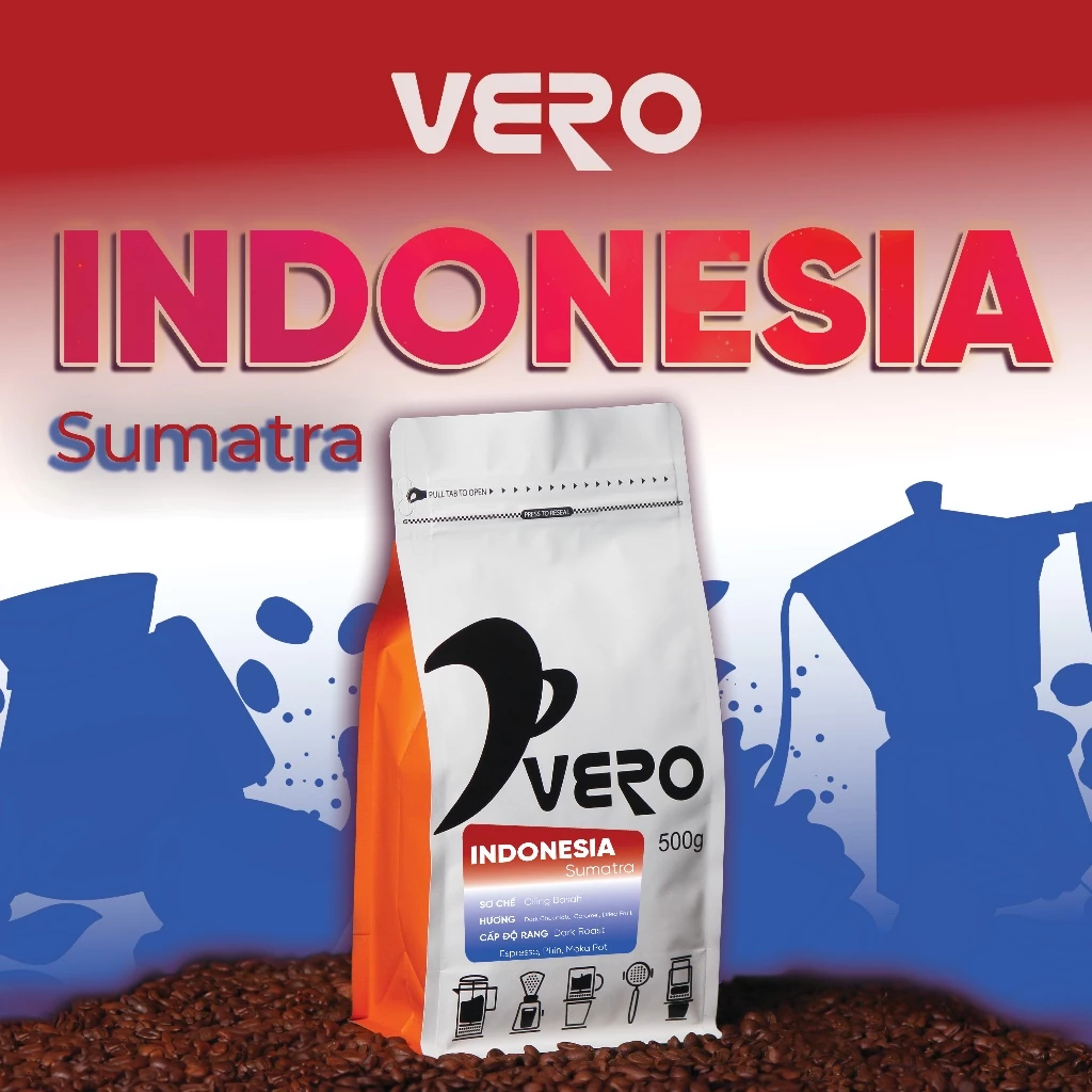 ヴェロコーヒー インドネシア スマトラ マンデリン ホールビーン (ギリングバサ製法) 500g
