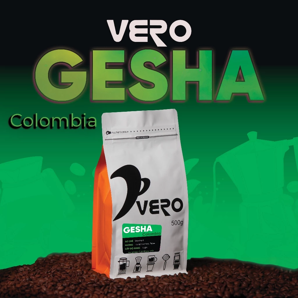 ヴェロ コロンビア ゲイシャ コーヒー豆 (ホールビーン) 500g