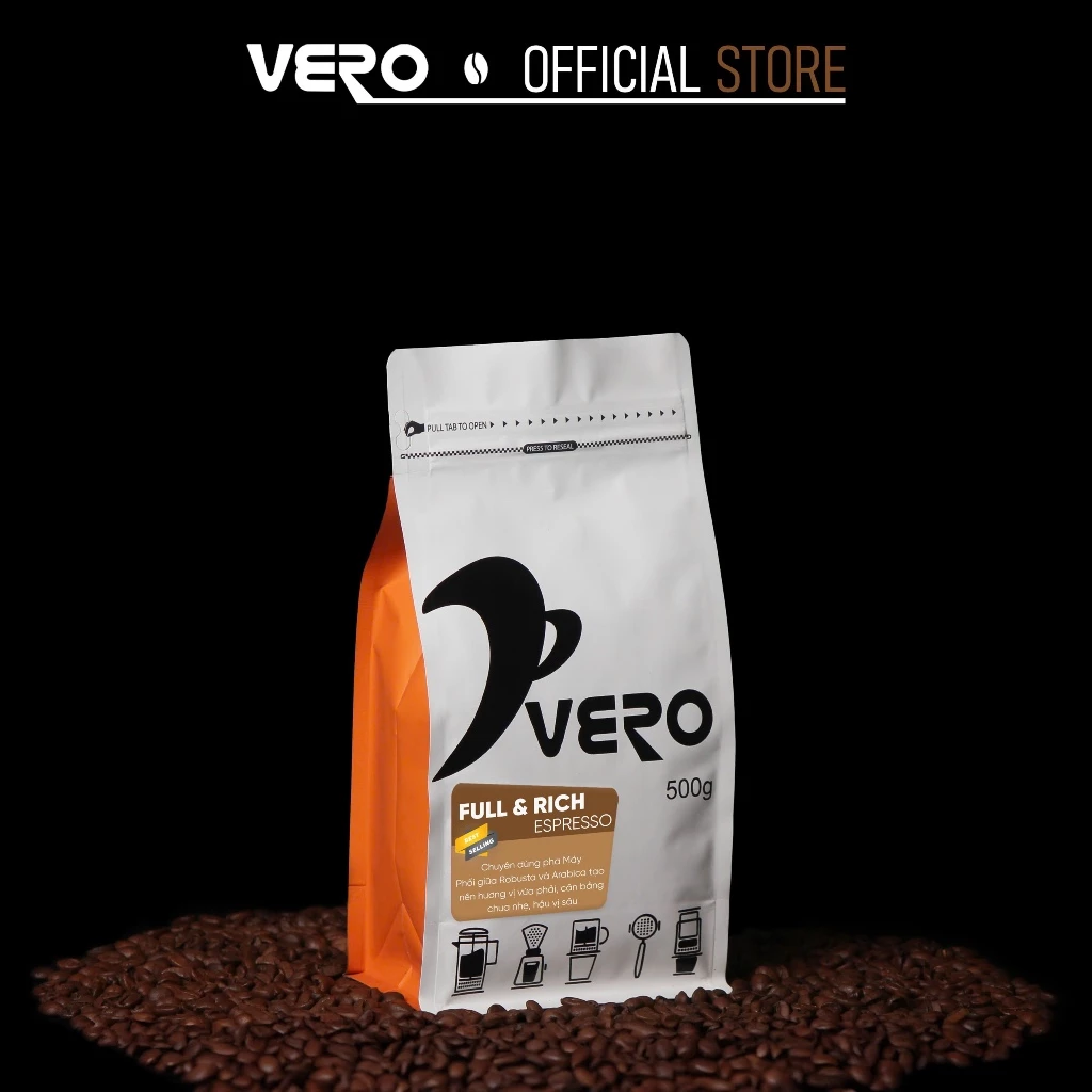 ベロ フル&リッチ エスプレッソコーヒー豆 500g (アラビカ＆ロブスタブレンド)