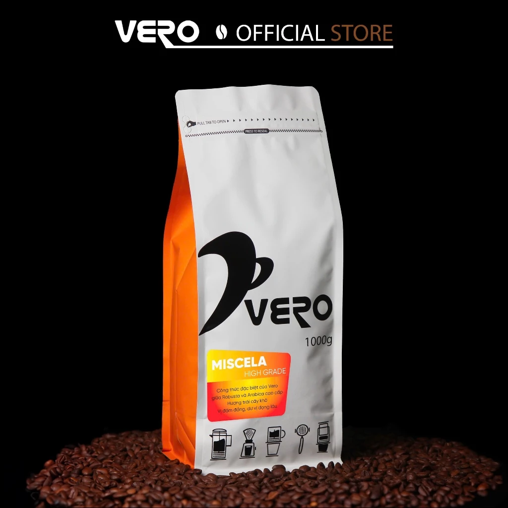 【Vero】ヴェロ ミセラ ハイグレード 中煎り コーヒー豆 1000g (ホールビーン)