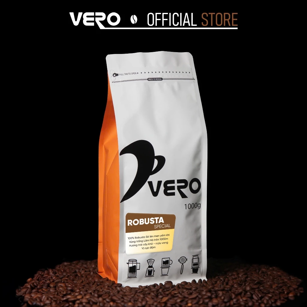 Vero ロブスタスペシャル 挽きコーヒー豆 (フィン抽出用) 1000g