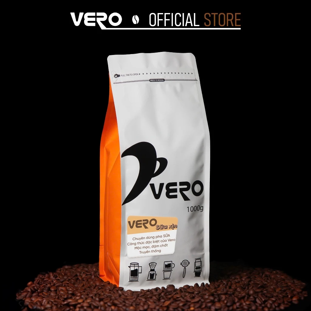 ヴェロ特製ミルクコーヒー（ミルクコーヒー専用） – 1000g フィン式極細挽きコーヒー粉