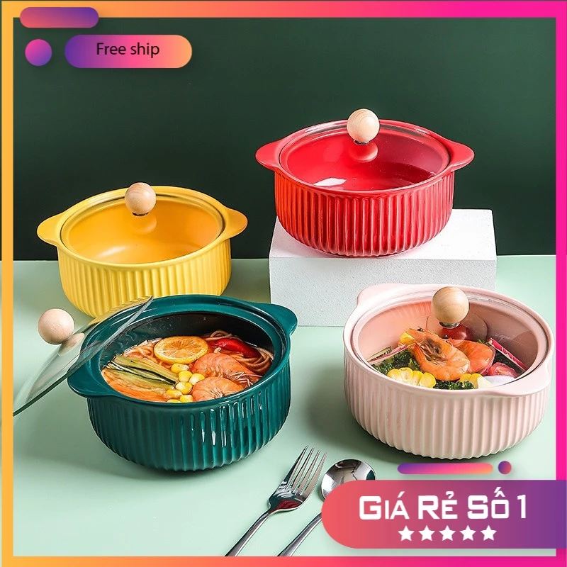 鮮やかオレンジ ポット型セラミックボウル 強化ガラス蓋付き | 食卓デコレーション食器