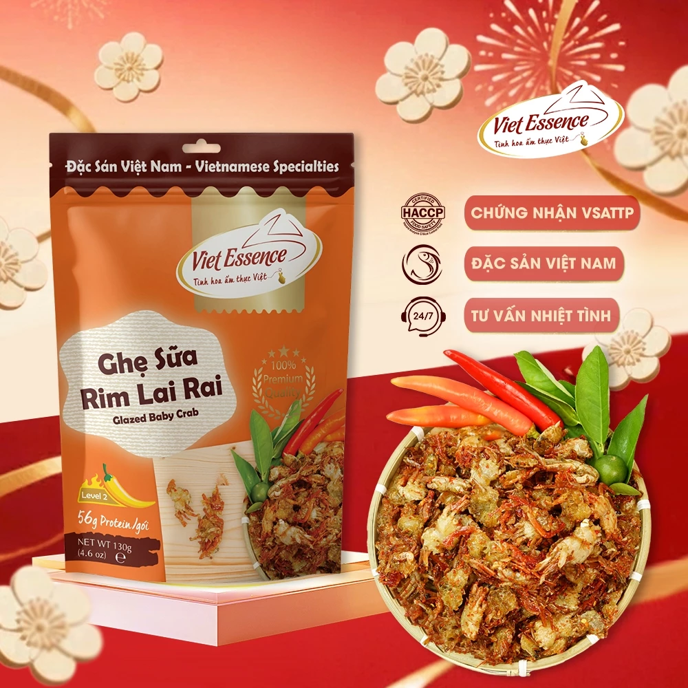 ベトナム産ベビーガニのカリカリ揚げスナック 旨辛潮の香り Viet Essence 130g | TAITHONG BAKERY