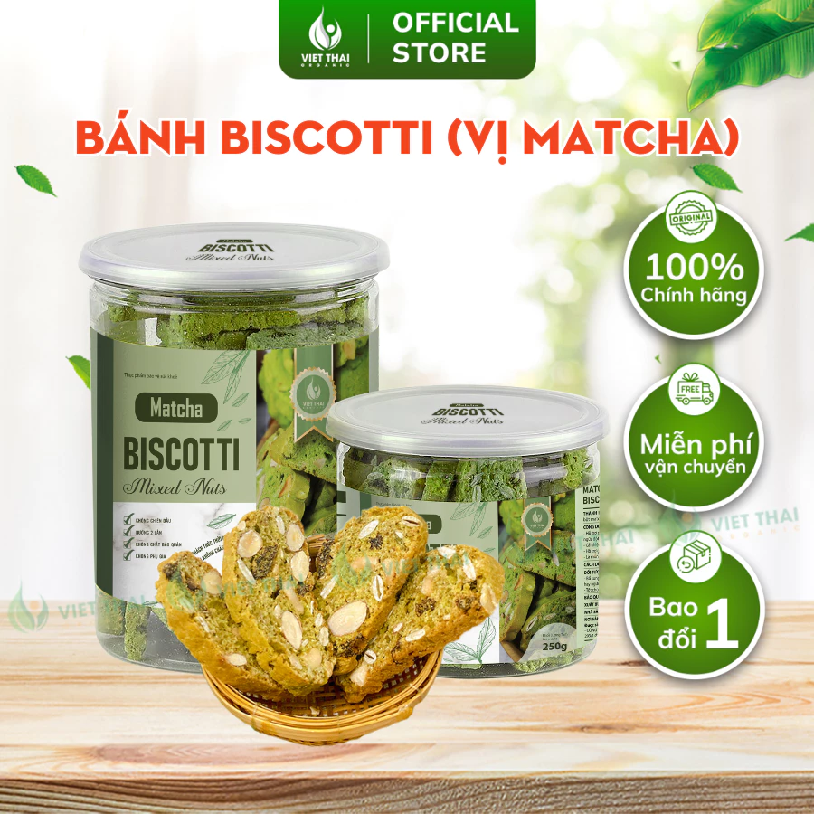 ベトタイ ヘルシー抹茶ビスコッティ 300g | 全粒粉&スーパーフードナッツ