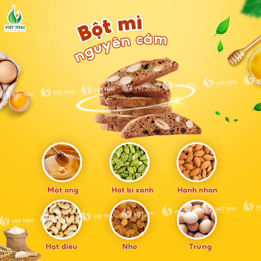 ベトナムタイ 全粒粉スーパーシード ヘルシービスコッティ 伝統の味 200g