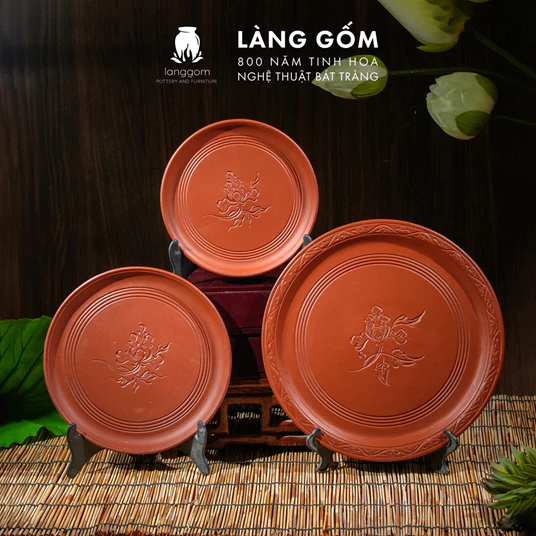 ベトナム バッチャン焼 高級手作りテラコッタ茶盤<br>Mộc Tử Sa風 茶器トレイ (多様なデザイン)