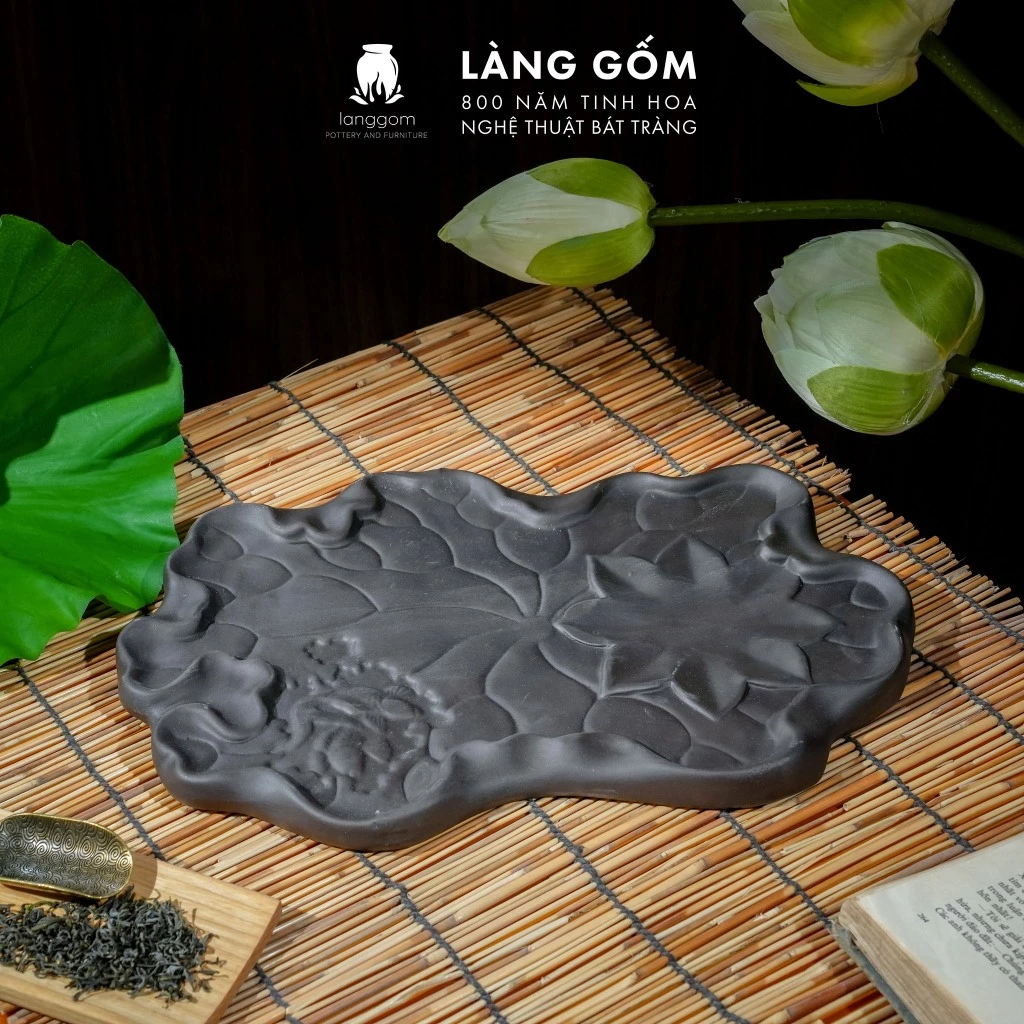 ベトナム バッチャン焼 高級手作りテラコッタ茶盤<br>Mộc Tử Sa風 茶器トレイ (多様なデザイン)