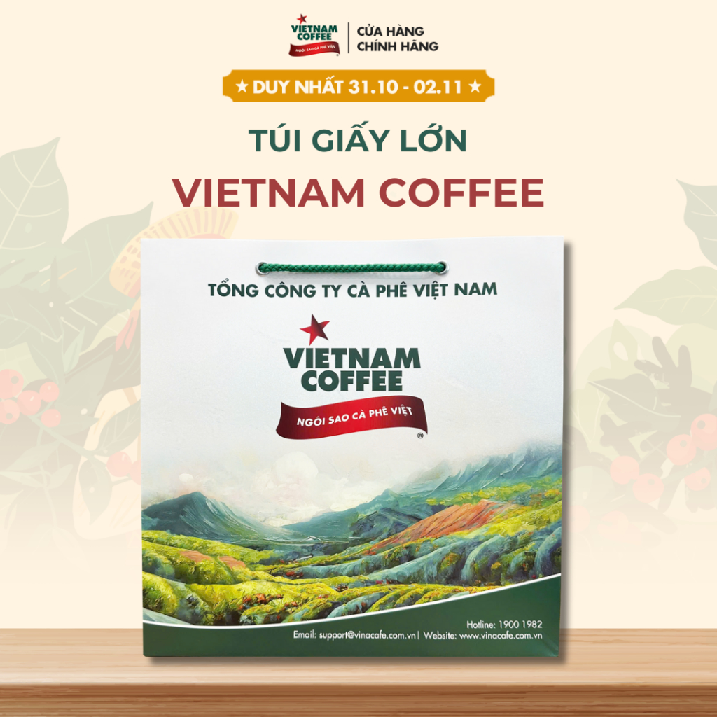 VIETNAM COFFEE ペーパーバッグ ギフト用 大容量 30x16x30cm VIETNAM COFFEE