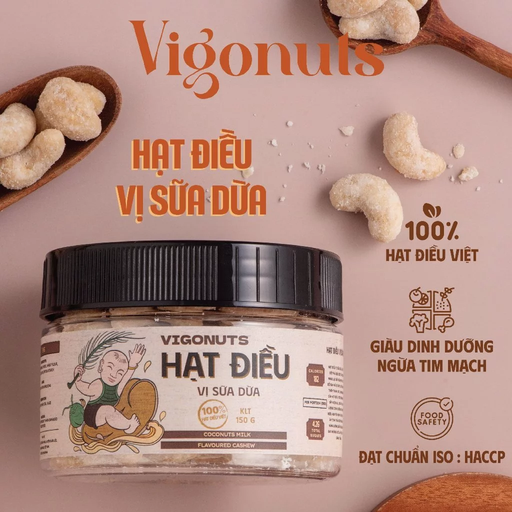 VIGONUTS 絶品ココナッツミルクカシューナッツ 150g×6個セット