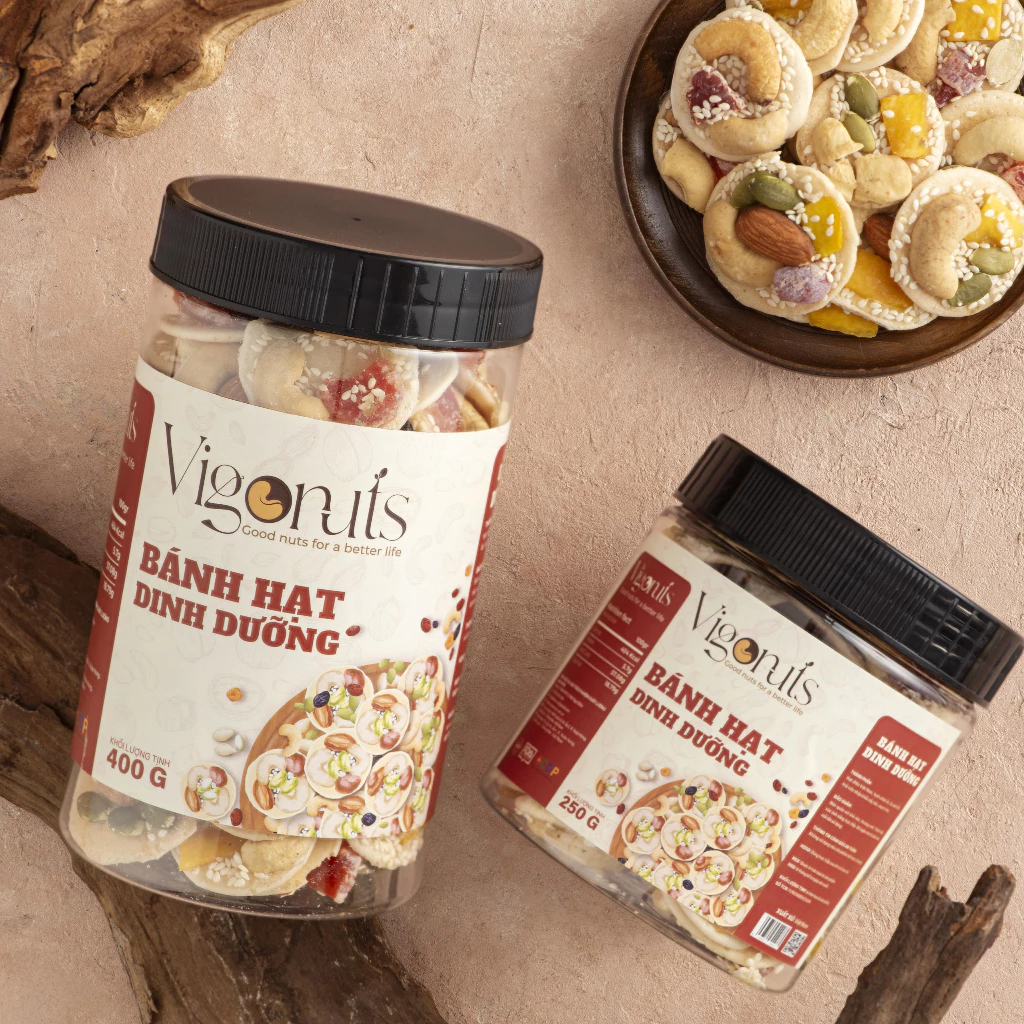 Vigonuts コイン型ミックスナッツ＆穀物クッキー 400g - ヘルシーなヴィーガンスナックでダイエットをサポート
