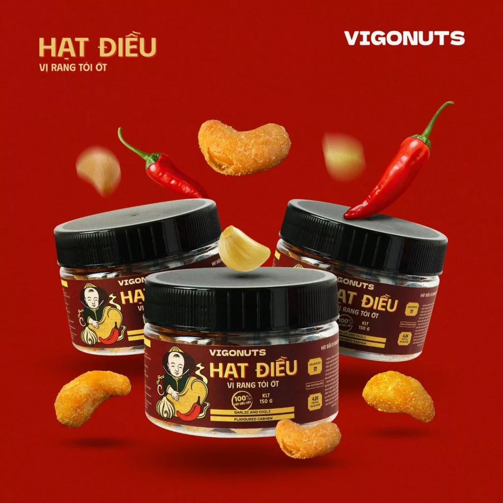 VIGONUTS 激辛ガーリックチリ味 ローストカシューナッツ 500g | 健康的なおやつ・ダイエットサポートに