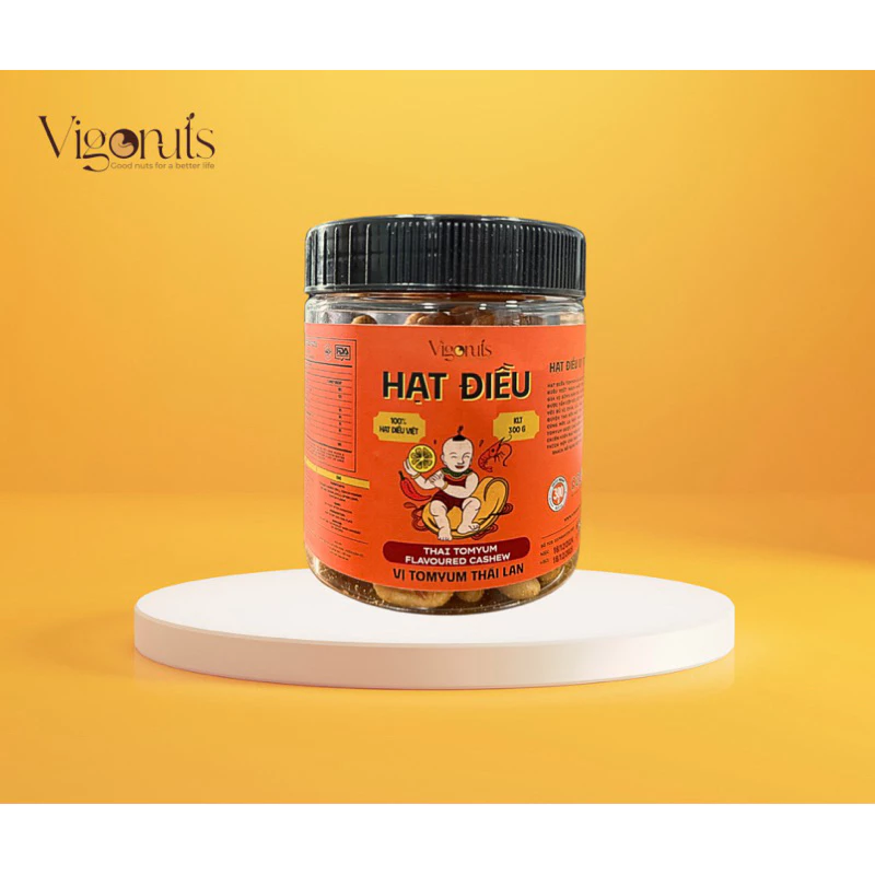 VIGONUTSトムヤム味カシューナッツ 300g – コレステロールゼロの絶品酸っぱ辛さ!