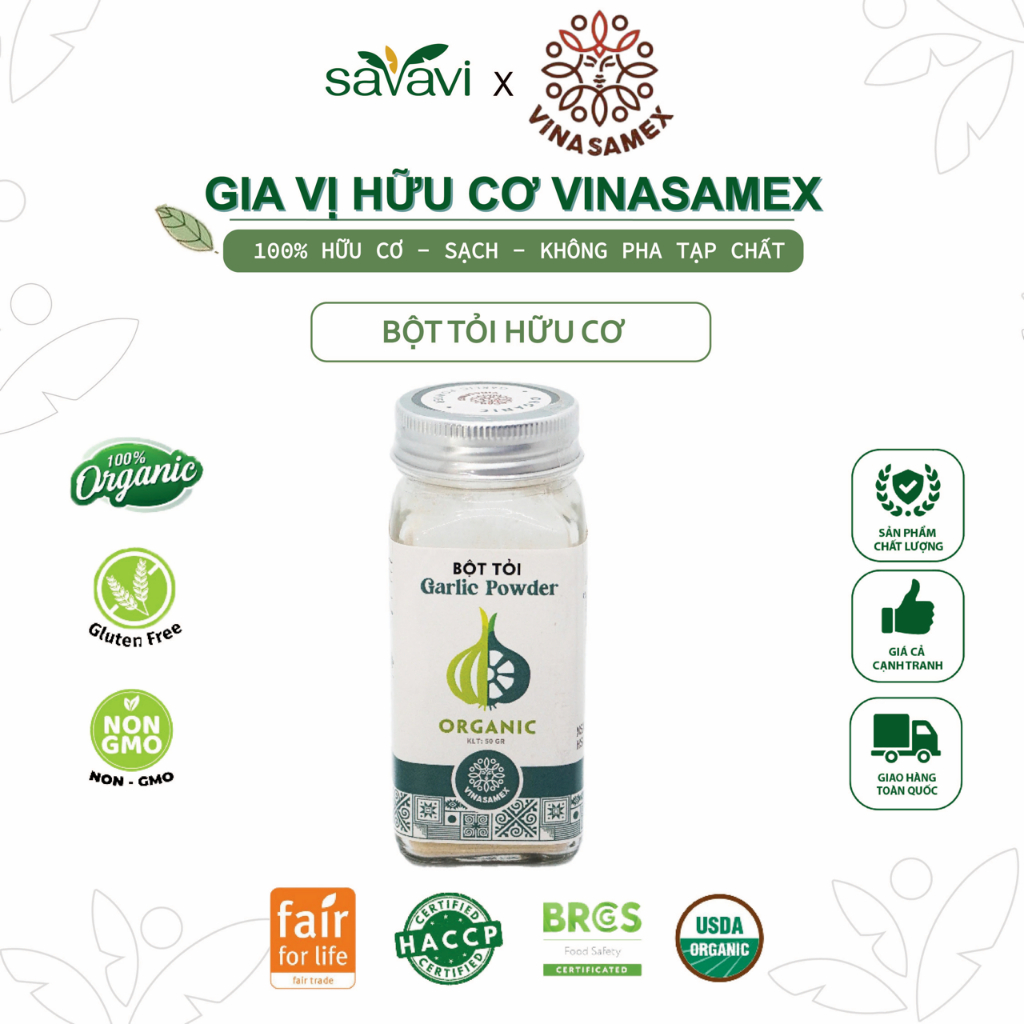 VINASAMEX オーガニック ガーリックパウダー 有機栽培 50g Vinasamex