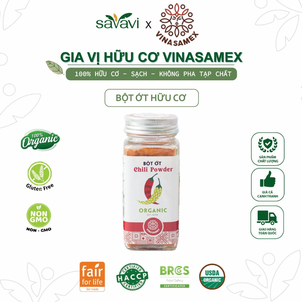 VINASAMEX オーガニック レッドペッパーパウダー 有機栽培 40g VinaFoods