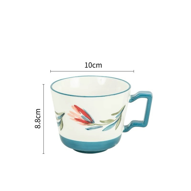 Vintage ヴィンテージ 春の蒼 陶器マグカップ トレンディな器 250ml 手作り職人