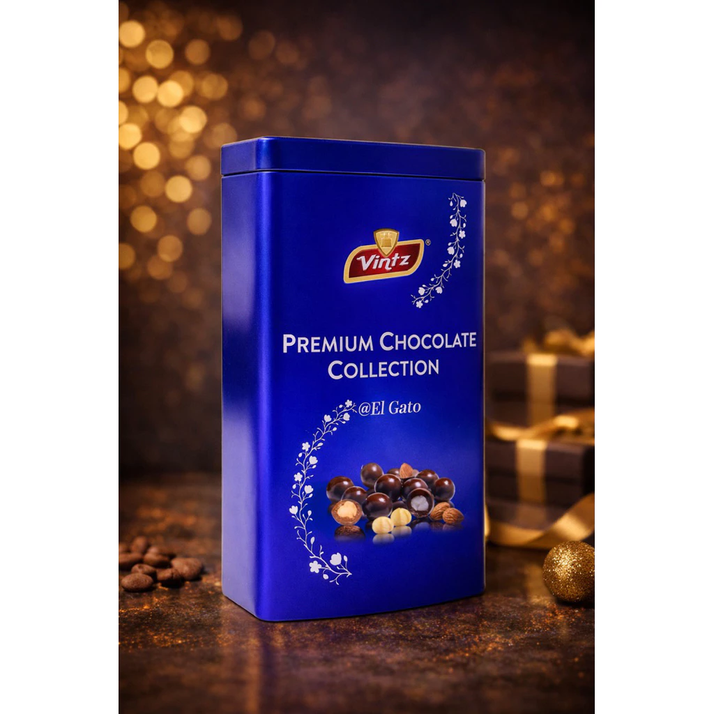 Vintz マレーシア プレミアムチョコレート 120g ブルー缶入り ギフト