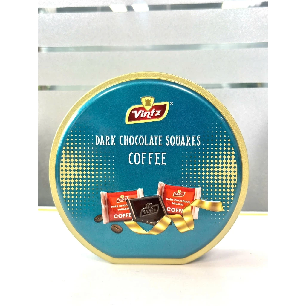 マレーシア産 Vintz スクエア チョコレート ブルー (コーヒー味) 丸型 110g