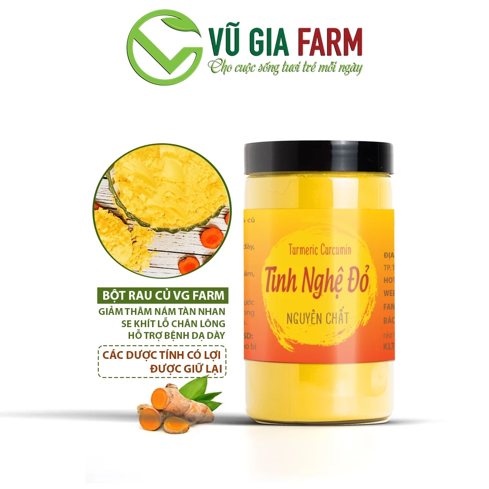 赤ウコン（レッドターメリック）パウダー 純粋 Vũ Gia製 (250g/瓶) – 品質検査済み