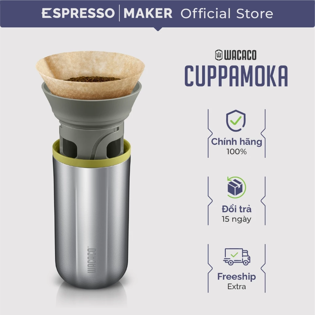 Wacaco Cuppamoka ポアオーバー コーヒーメーカー 300ml - 真空断熱マグカップ一体型 2年保証