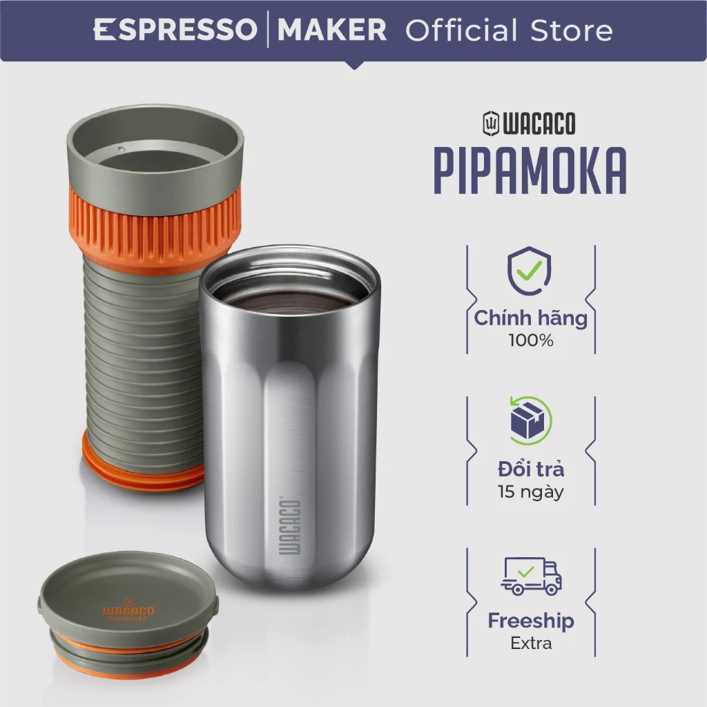 Wacaco Pipamoka 多機能ポータブルコーヒーメーカー - 保温カップ一体型 - 24ヶ月正規保証