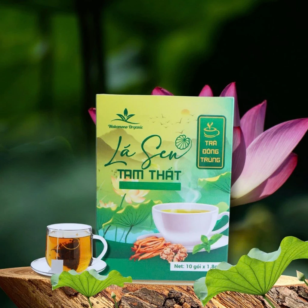 WAKAMONO 健康ハーブティー 冬虫夏草・蓮の葉・田七人参ブレンド 10包