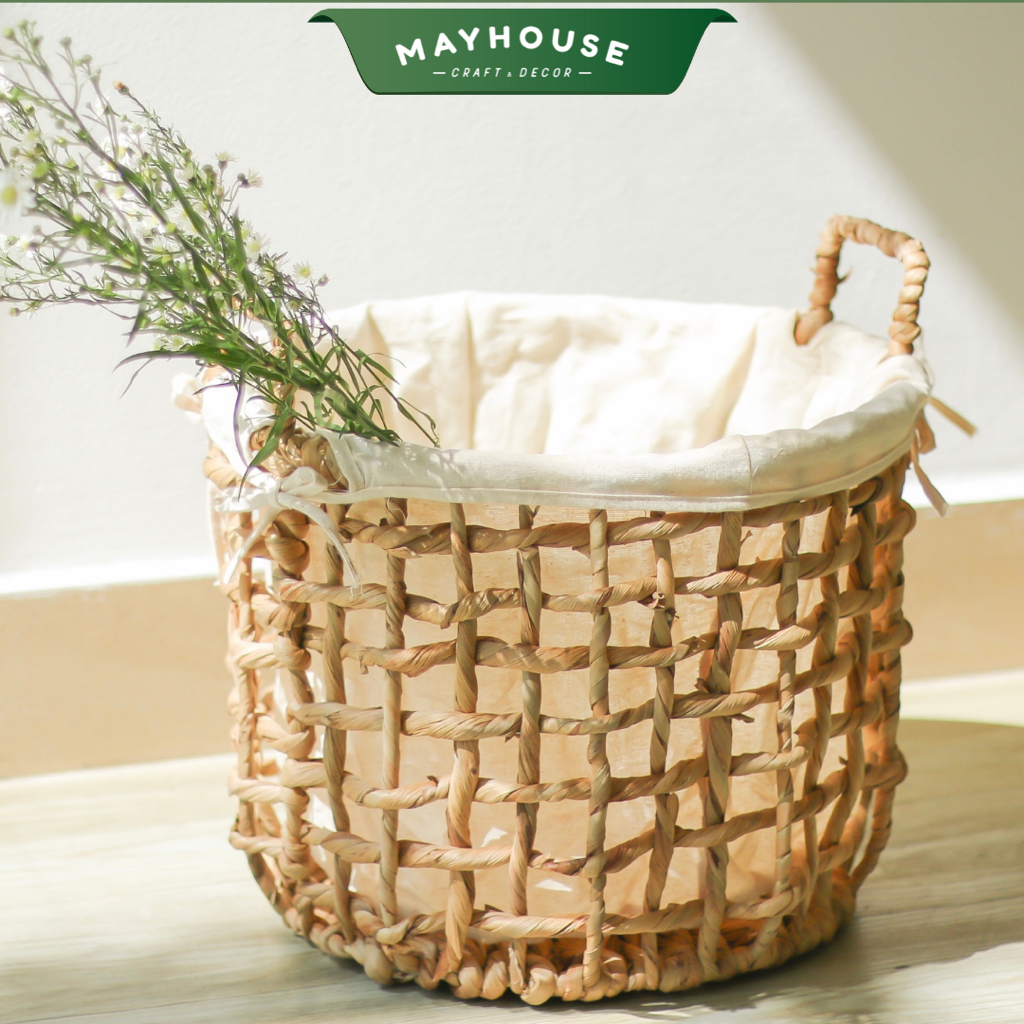 ヒヤシンスのバスケット 衣類バスケット 裏地付き 装飾用 MAYHOUSE CRAFT&DECOR