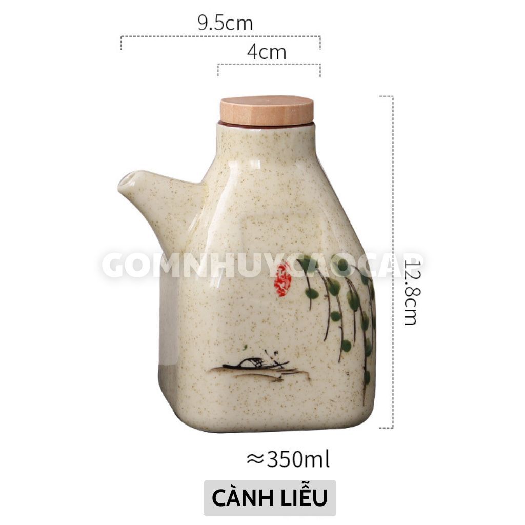 和陶堂 柳枝 和風調味料ボトル 耐熱防汚 350ml 和陶堂