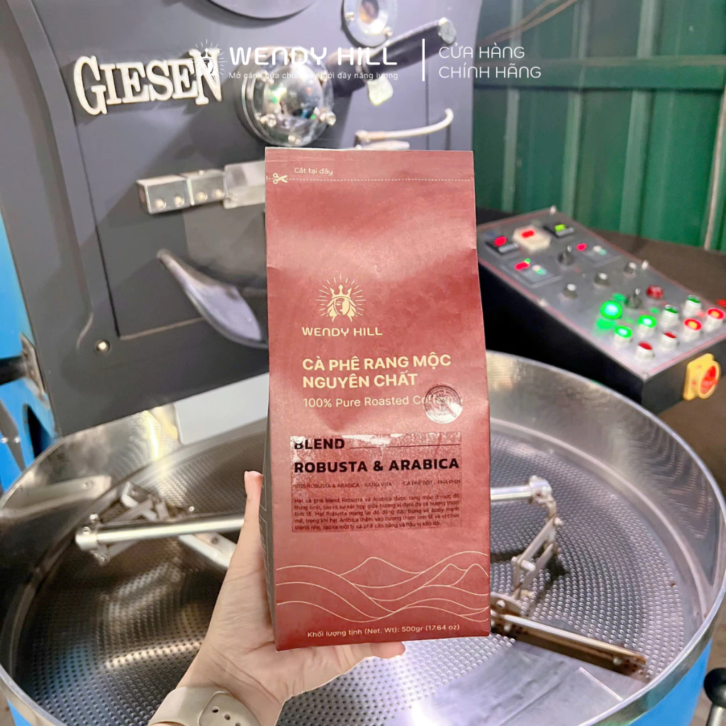 ウェンディヒル 強力ブレンドコーヒー粉 500g | 90%ロブスタ & 10%アラビカ 中煎り | フィン式抽出用 無添加純粋