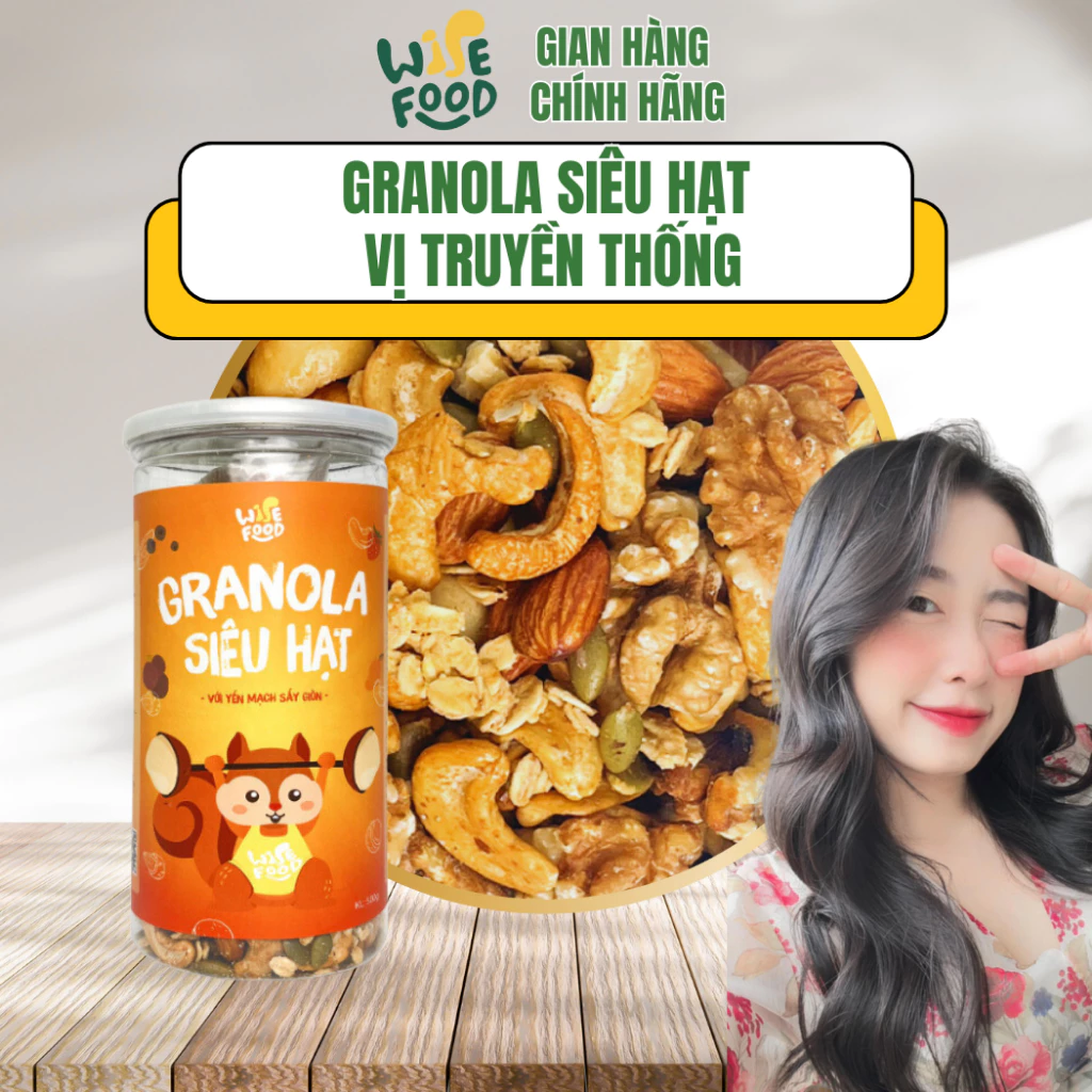 Wise Food 伝統的スーパーシードグラノーラ 500g | 10%サクサクオーツ | 栄養満点、スタイルアップをサポート
