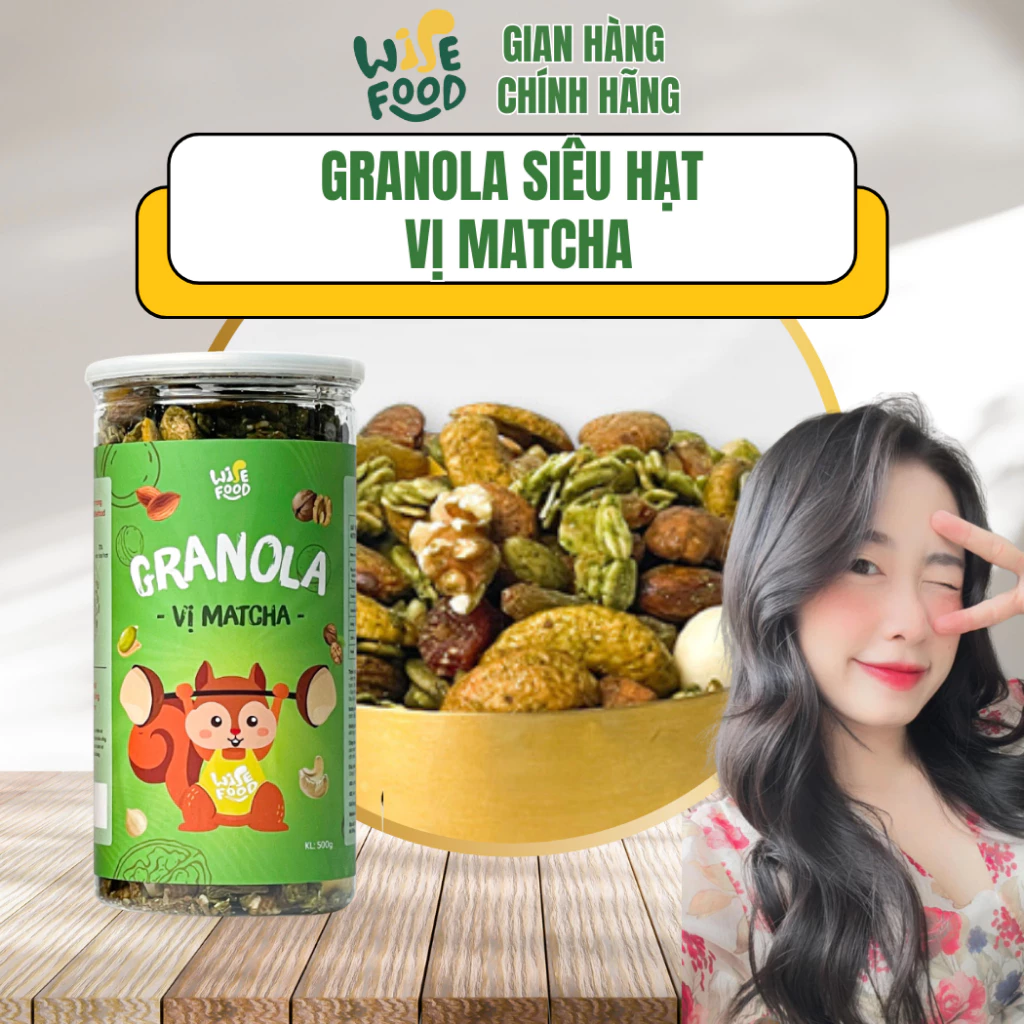 ワイズフード スーパーシードグラノーラ 抹茶味 500g | サクサクオーツ10%配合、栄養満点、美ボディをサポート！