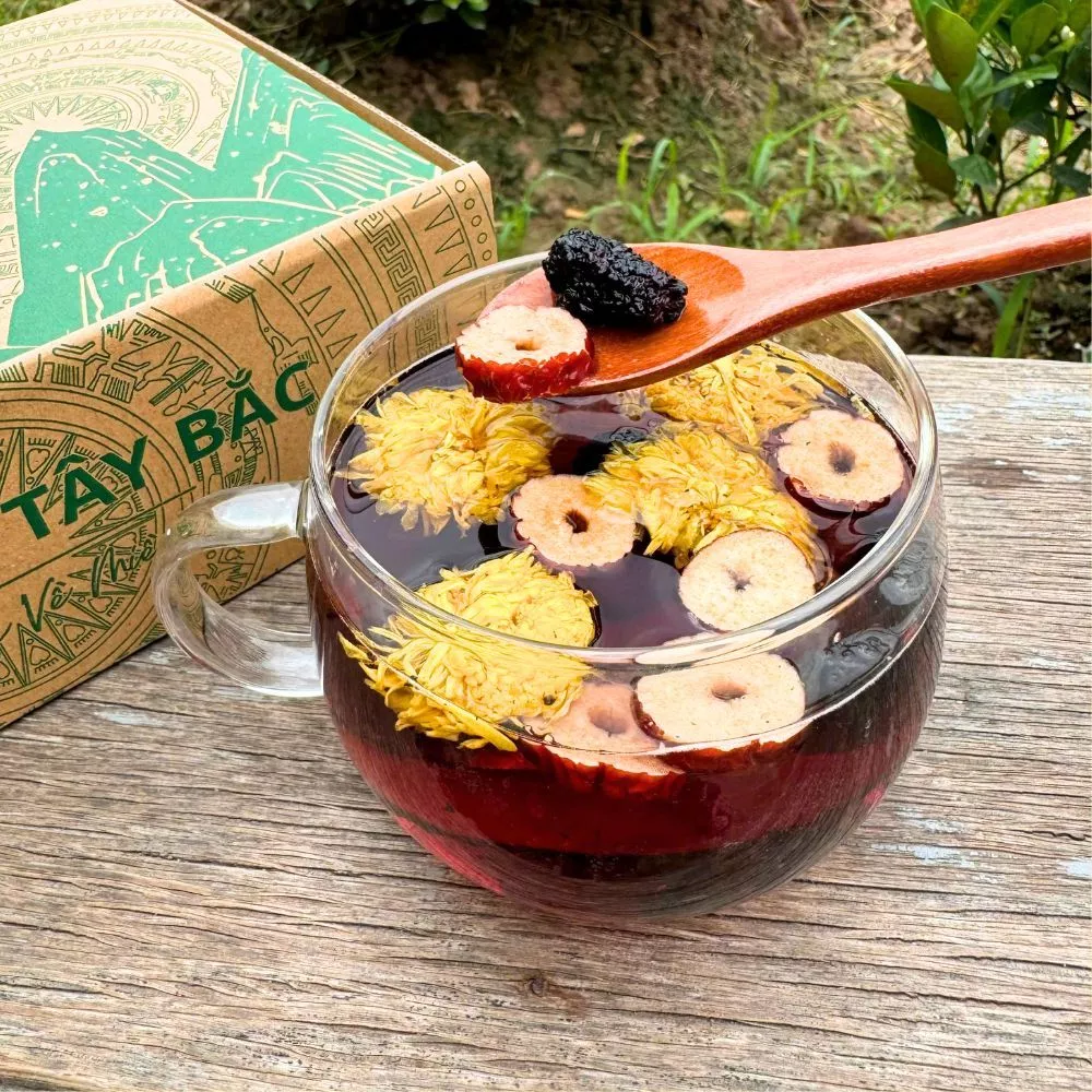 女性向け美容・補血ハーブティー – 西北地方の恵み – 30包入りギフトセット (桑の実, 菊, ナツメ, 甘草配合)