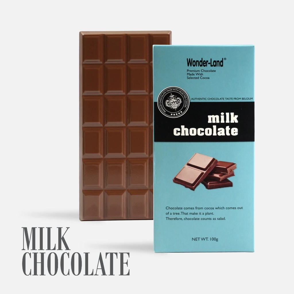ワンダーランド ミルクチョコレート (100g) 優しいカカオとまろやかなミルク、なめらかな口どけ