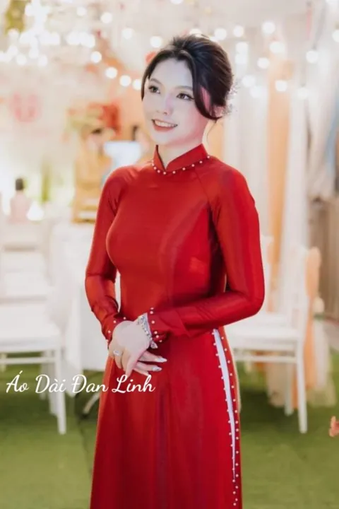 ベトナム衣装 アオザイ 高級木目調のシルクドレス Ao Dai Dan Linhの ...