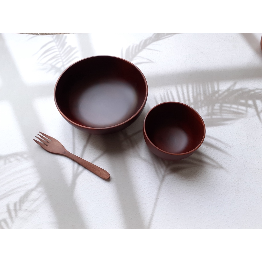 木製サラダボウル 赤茶色 VITRAPRO