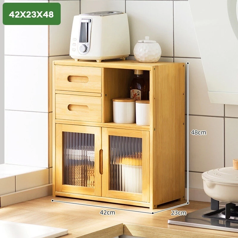 Woodland 多機能キッチン収納ラック A型 42x23x49cm - 多段式食器水切り＆調味料棚