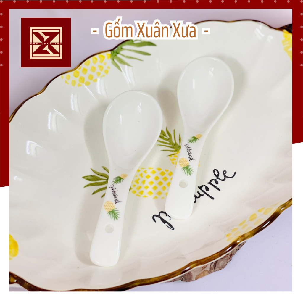 ゴムスアンスア パイナップルシリーズ 食器セット 手描き陶器 6点セット