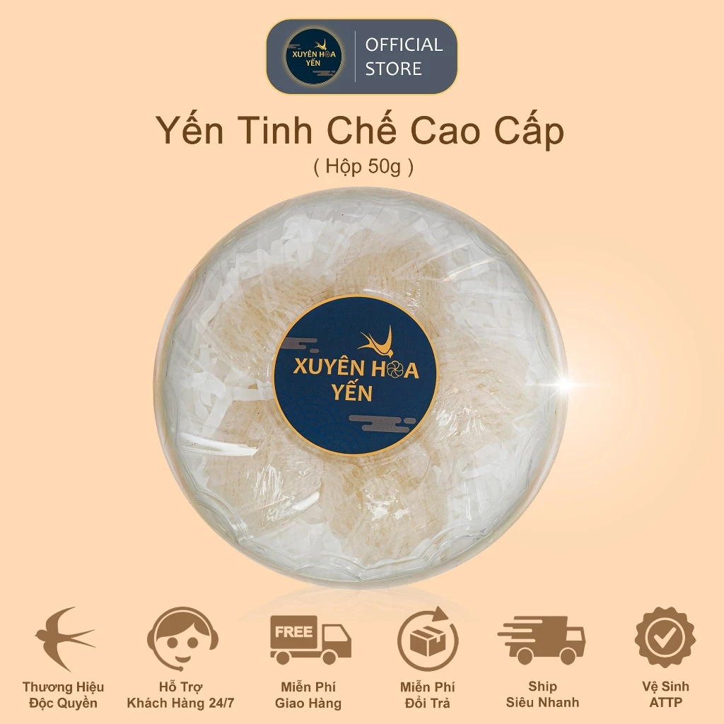 【Xuyên Hoa Yến】最高級 カーンホア産 精製燕の巣 50g 特級品 | 純粋天然ツバメの巣