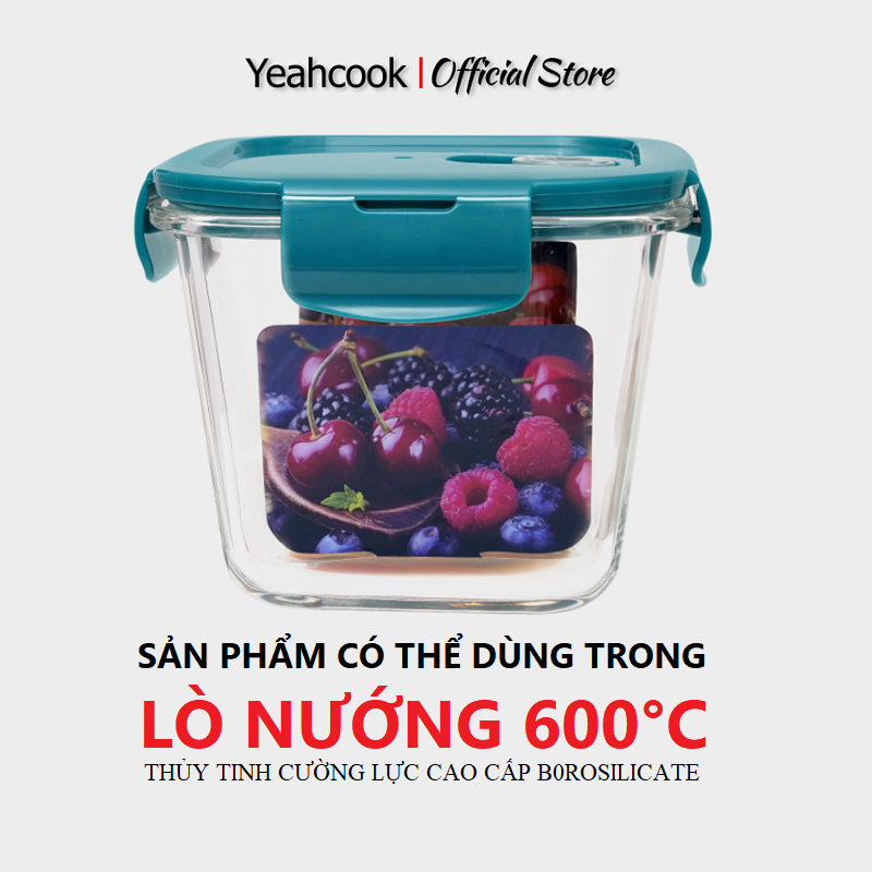 ガラス食品容器 蓋付き 750ml YEAHCOOK