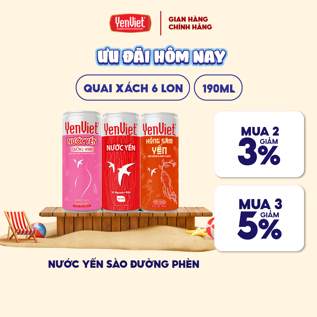 イェンベト (Yen Viet) 燕の巣ドリンク 6缶セット (190ml/缶) 健康・美容サポート 高級ギフトに