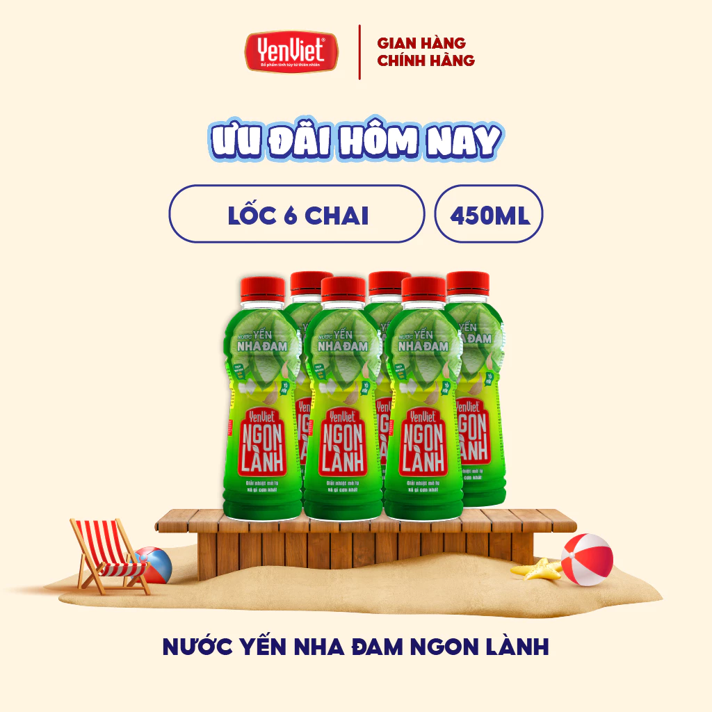 Yến Việt（イェン・ヴィエット）美味しいツバメの巣アロエベラドリンク 450ml x 6本パック - ケミカルシュガー不使用、ぷるぷる食感